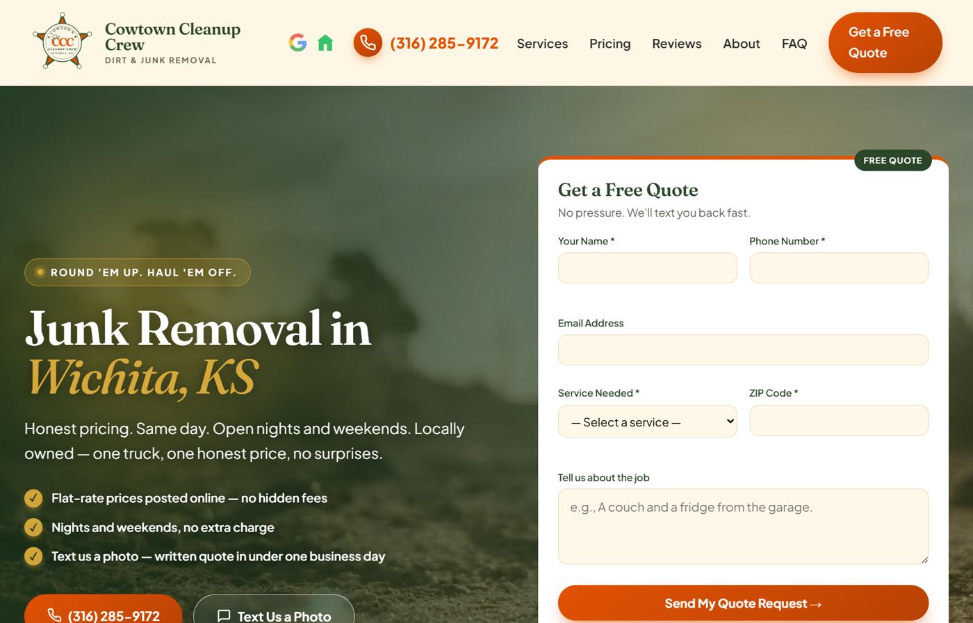 Small business website built by Axis Digital Studios